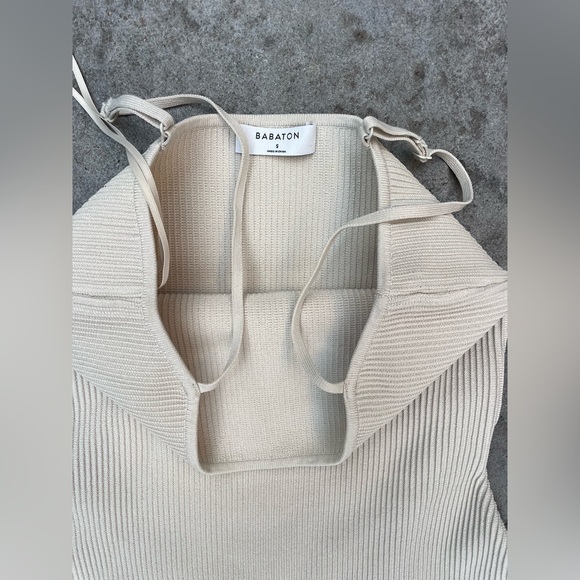 aritzia Babaton Sculpt Knit Cami Dress ivory cream small - Picture 5 of 6